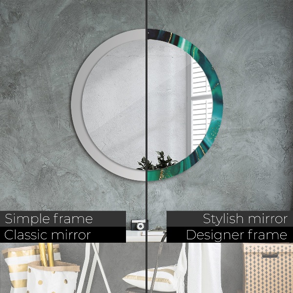 Round wall mirror decor Emerald marble