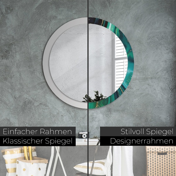 Round wall mirror decor Emerald marble