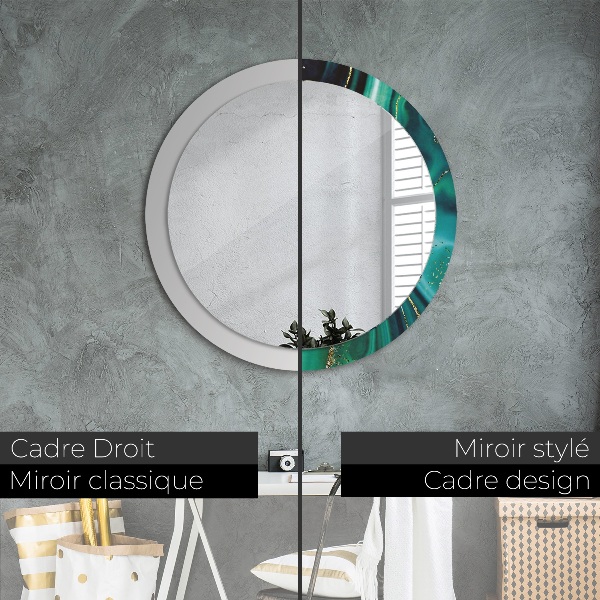 Round wall mirror decor Emerald marble