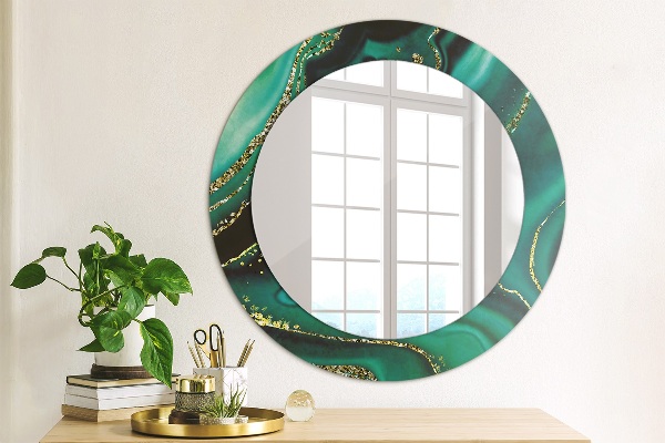 Round wall mirror decor Emerald marble