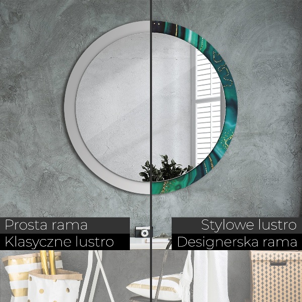 Round wall mirror decor Emerald marble