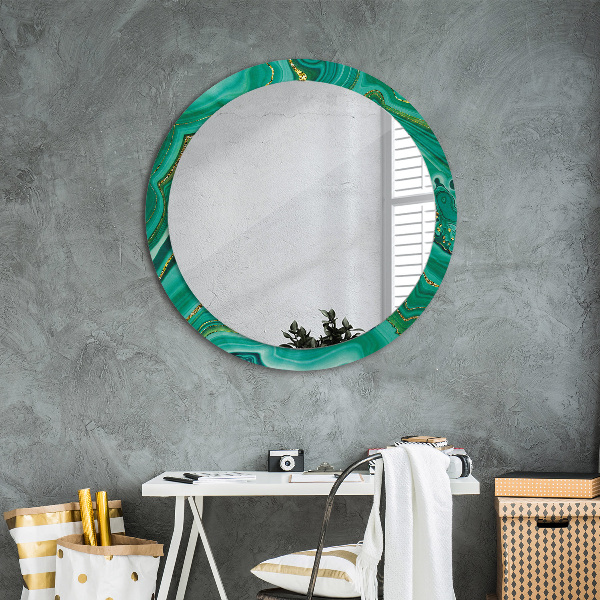 Round wall mirror decor Agat jaspis marble