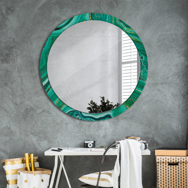 Round wall mirror decor Agat jaspis marble