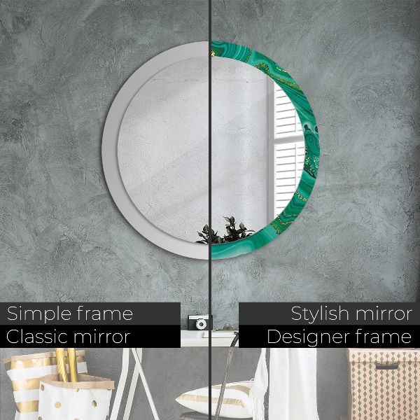 Round wall mirror decor Agat jaspis marble