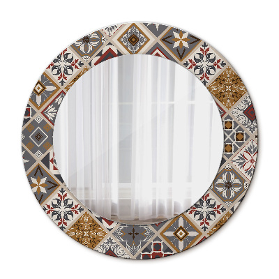 Round printed mirror Turkish pattern