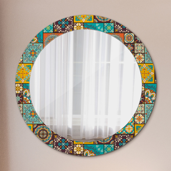 Round wall mirror decor Arabic pattern