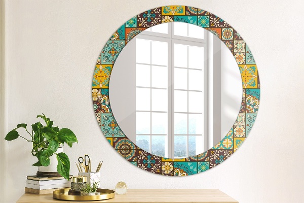 Round wall mirror decor Arabic pattern