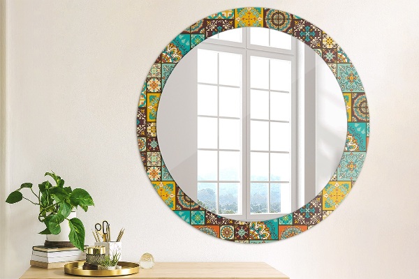 Round wall mirror decor Arabic pattern