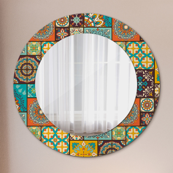 Round wall mirror decor Arabic pattern