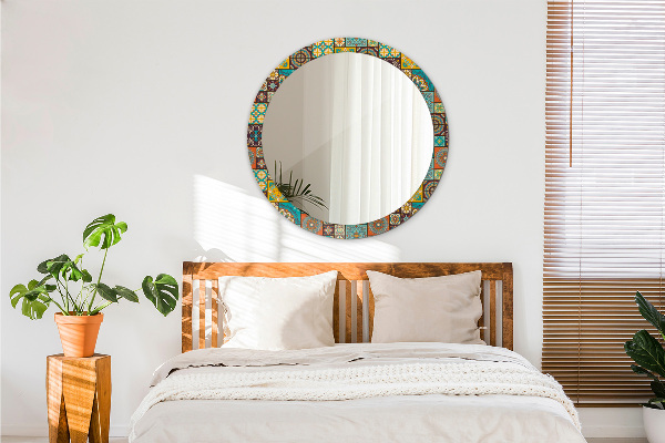 Round wall mirror decor Arabic pattern