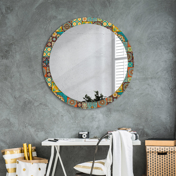 Round wall mirror decor Arabic pattern