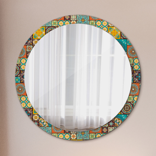 Round wall mirror decor Arabic pattern