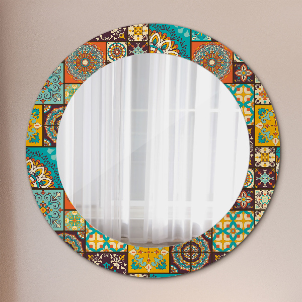 Round wall mirror decor Arabic pattern
