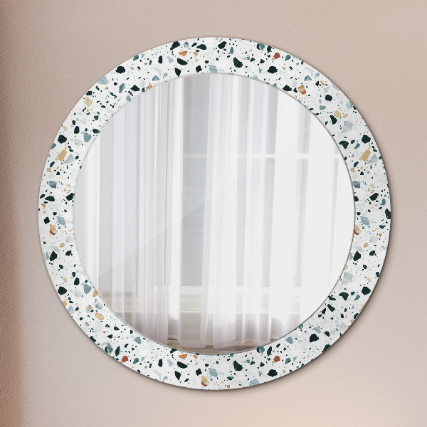 Round wall mirror decor Natural stone