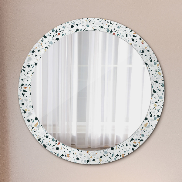 Round wall mirror decor Natural stone
