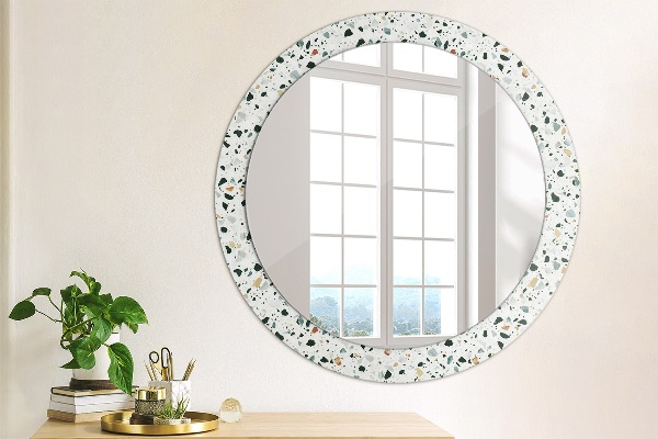 Round wall mirror decor Natural stone