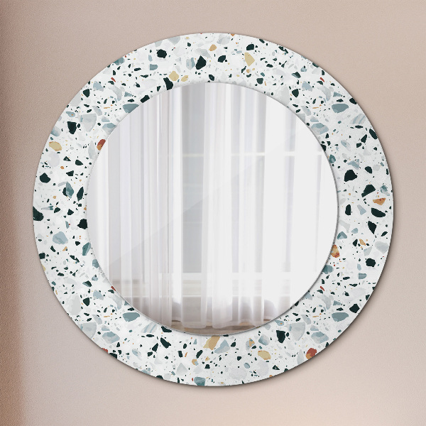 Round wall mirror decor Natural stone