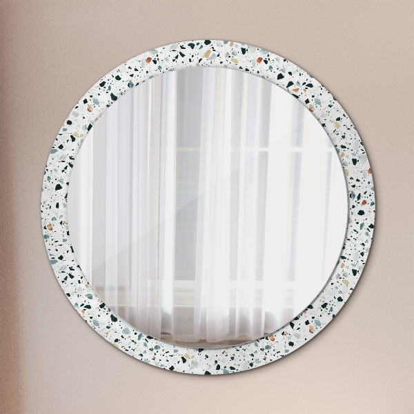 Round wall mirror decor Natural stone