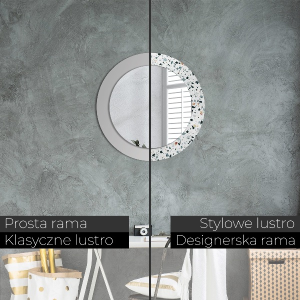 Round wall mirror decor Natural stone