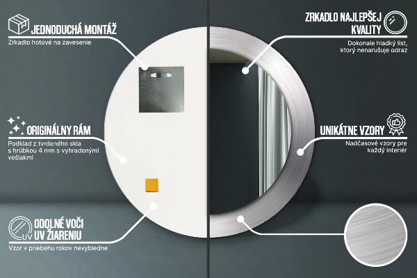 Round wall mirror decor Shiny steel