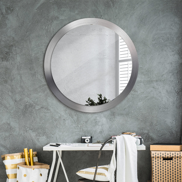 Round wall mirror decor Shiny steel