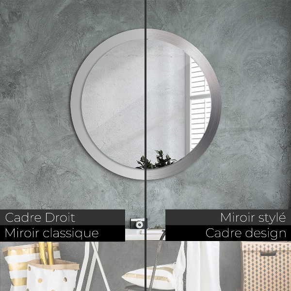 Round wall mirror decor Shiny steel