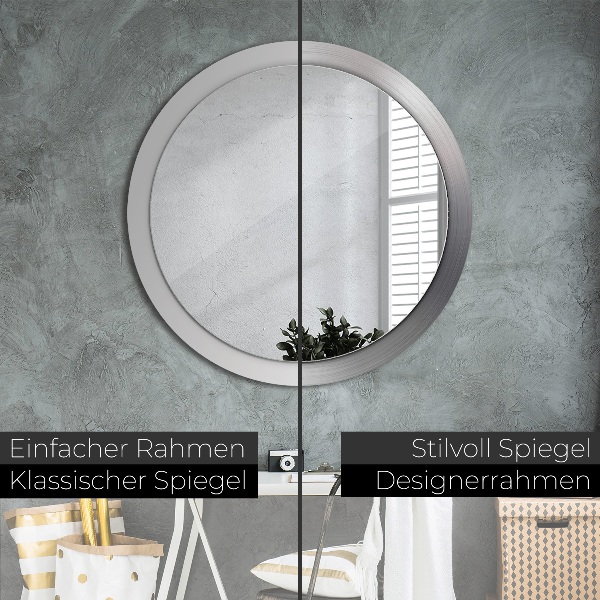 Round wall mirror decor Shiny steel