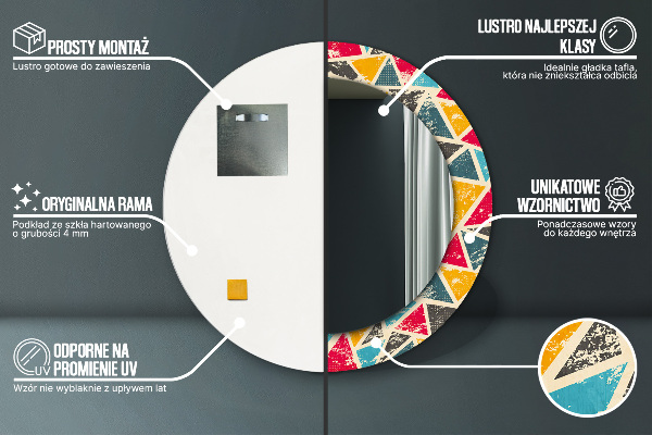 Round wall mirror decor Retro composition