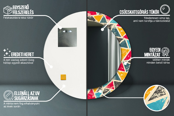 Round wall mirror decor Retro composition