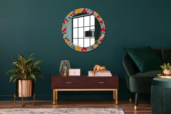 Round wall mirror decor Retro composition