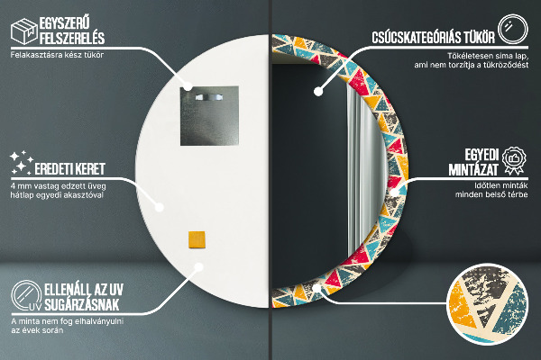 Round wall mirror decor Retro composition