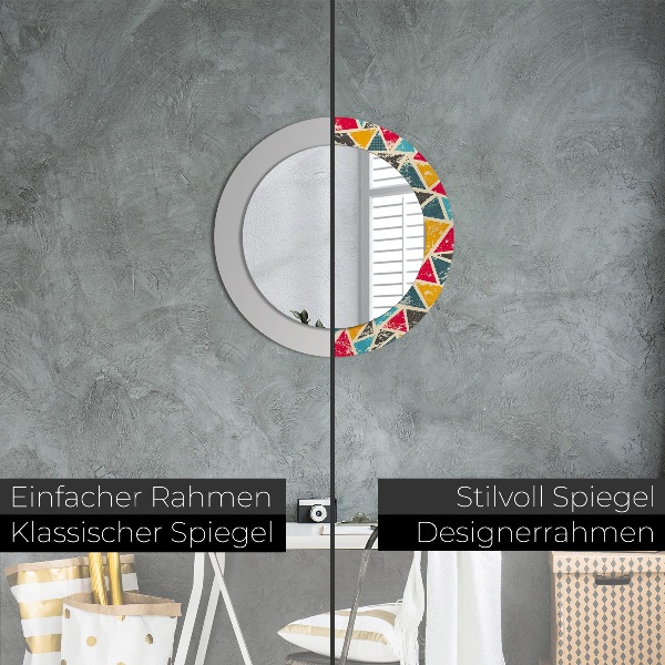 Round wall mirror decor Retro composition