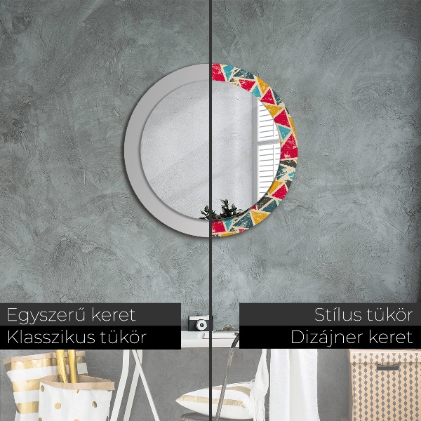 Round wall mirror decor Retro composition