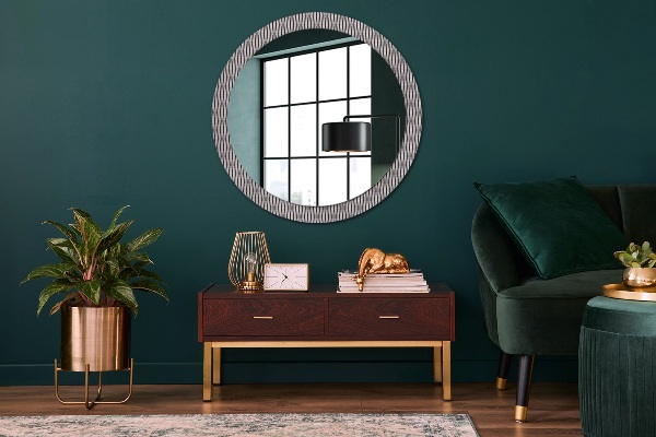 Round wall mirror decor Geometric dot pattern