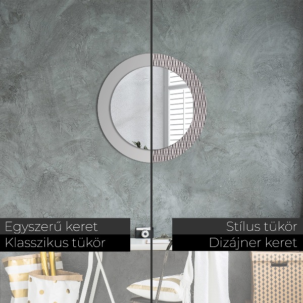 Round wall mirror decor Geometric dot pattern