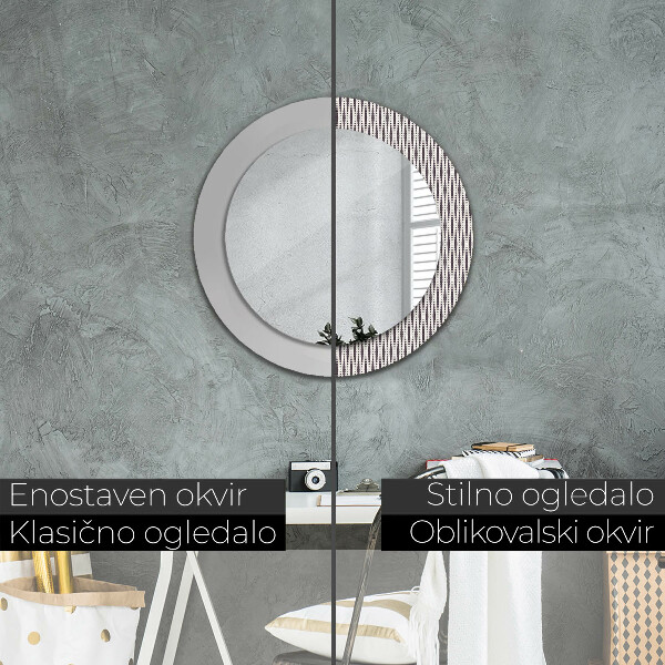 Round wall mirror decor Geometric dot pattern