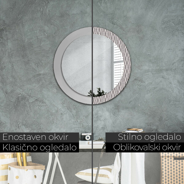 Round wall mirror decor Geometric dot pattern