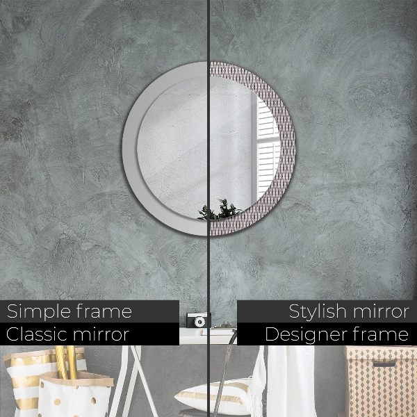 Round wall mirror decor Geometric dot pattern