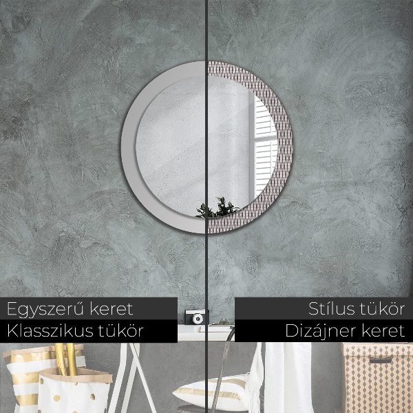 Round wall mirror decor Geometric dot pattern