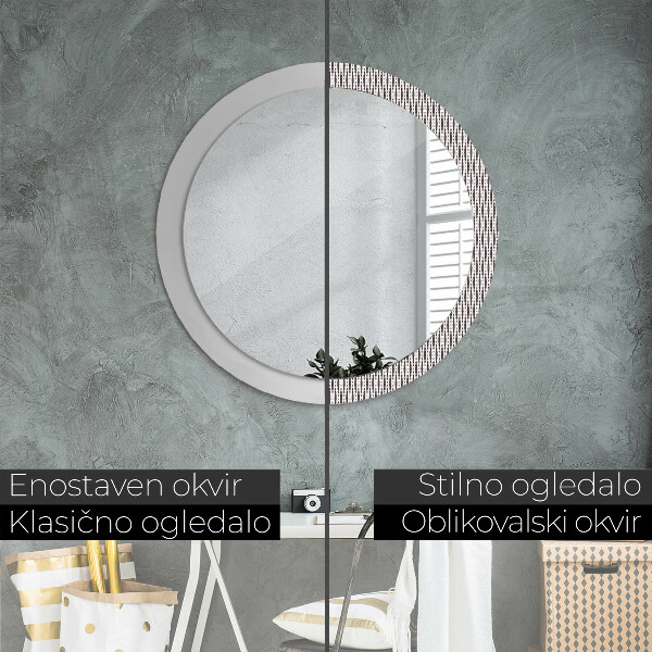 Round wall mirror decor Geometric dot pattern
