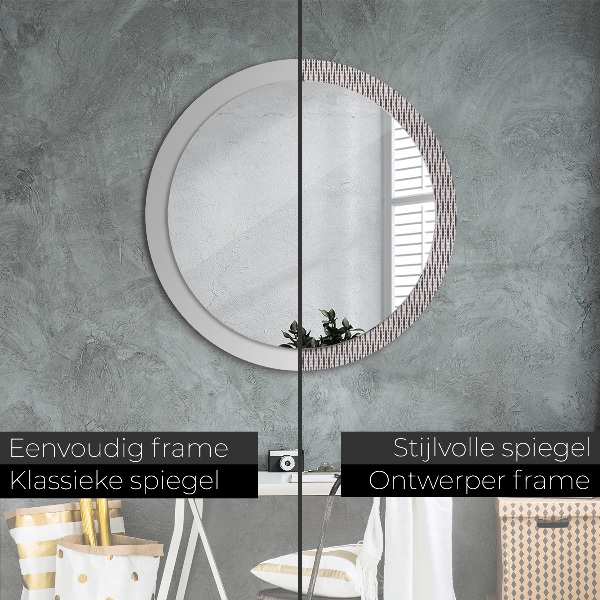 Round wall mirror decor Geometric dot pattern