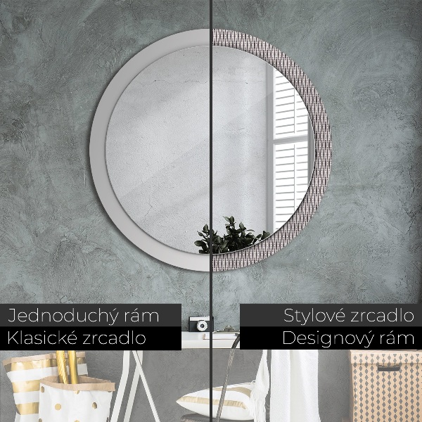 Round wall mirror decor Geometric dot pattern