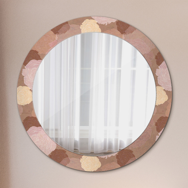 Round wall mirror decor Roses composition