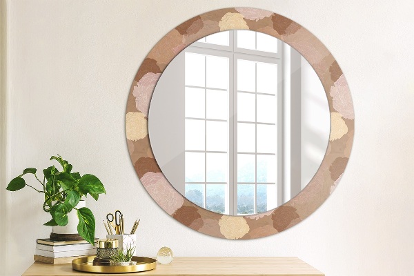 Round wall mirror decor Roses composition
