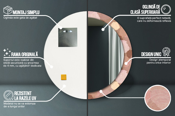 Round wall mirror decor Roses composition