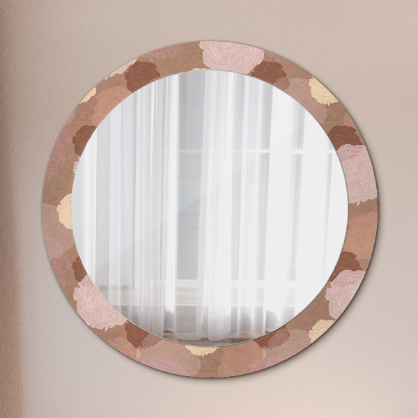 Round wall mirror decor Roses composition