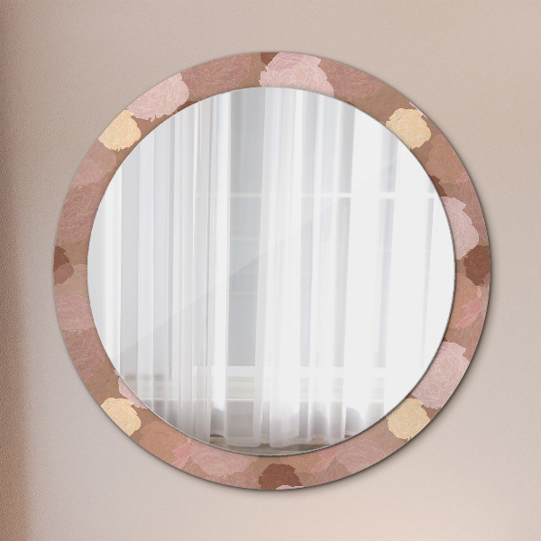 Round wall mirror decor Roses composition