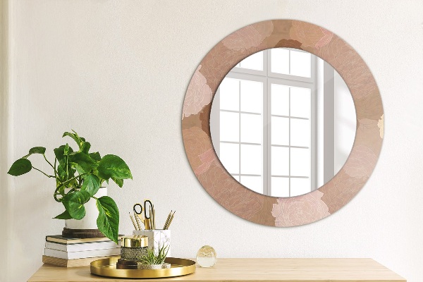 Round wall mirror decor Roses composition