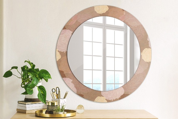 Round wall mirror decor Roses composition