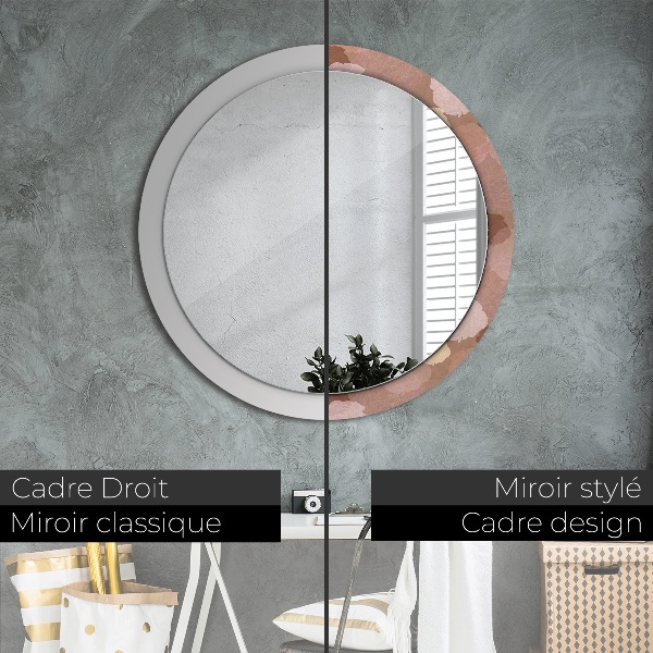 Round wall mirror decor Roses composition